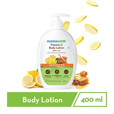 Mamaearth Vitamin C Body Lotion with Vitamin C & Honey for Radiant Skin (400 ml, All Skin Types)